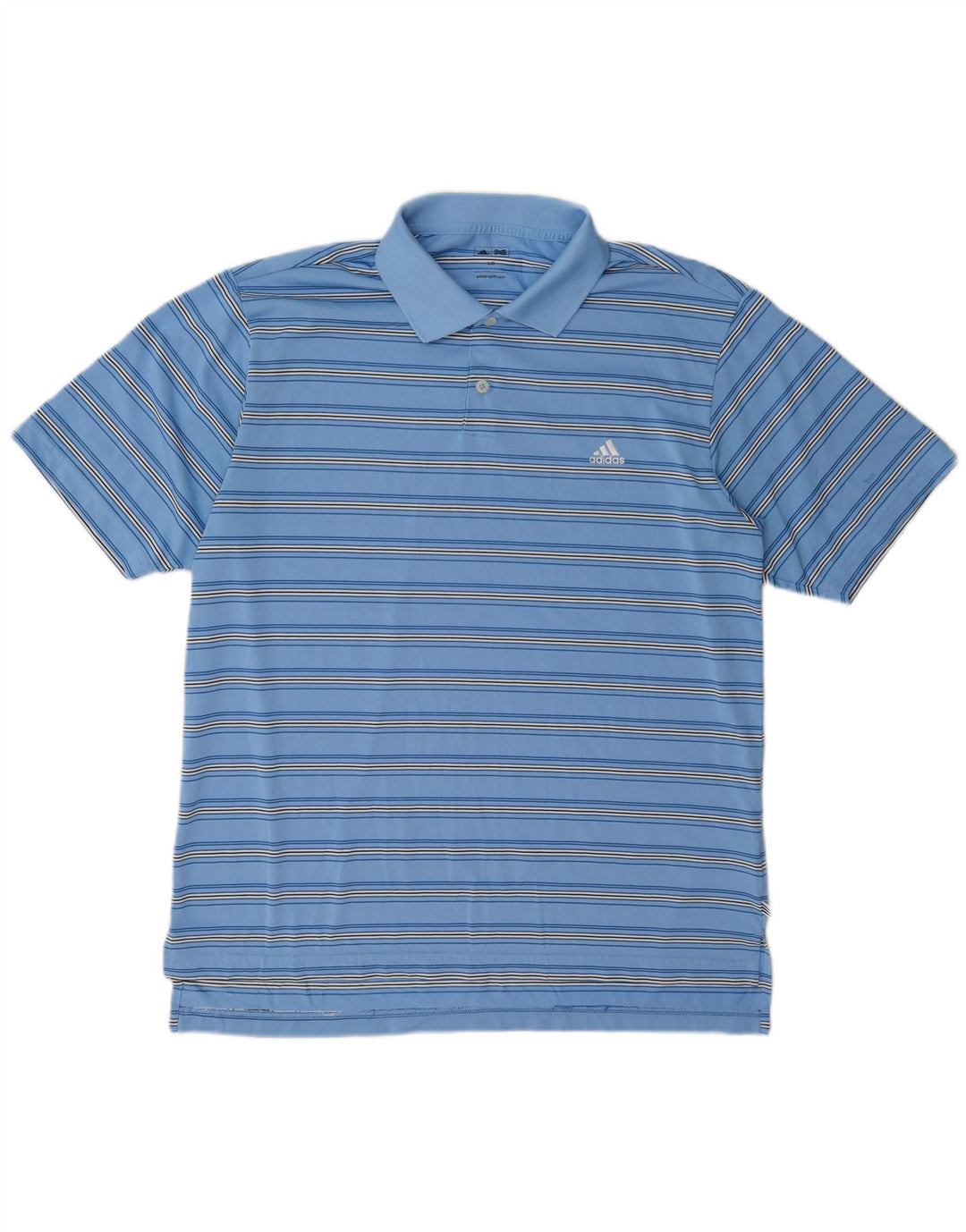 Adidas Herren-Poloshirt, groß, blau gestreift, Polyester