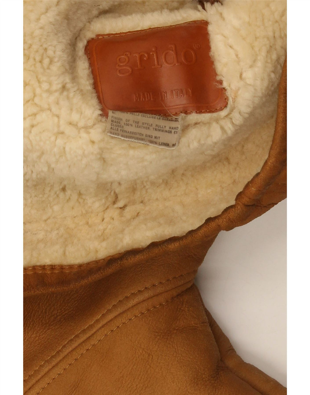 Vintage Herren Shearling Jacke UK 40 Großes braunes Leder
