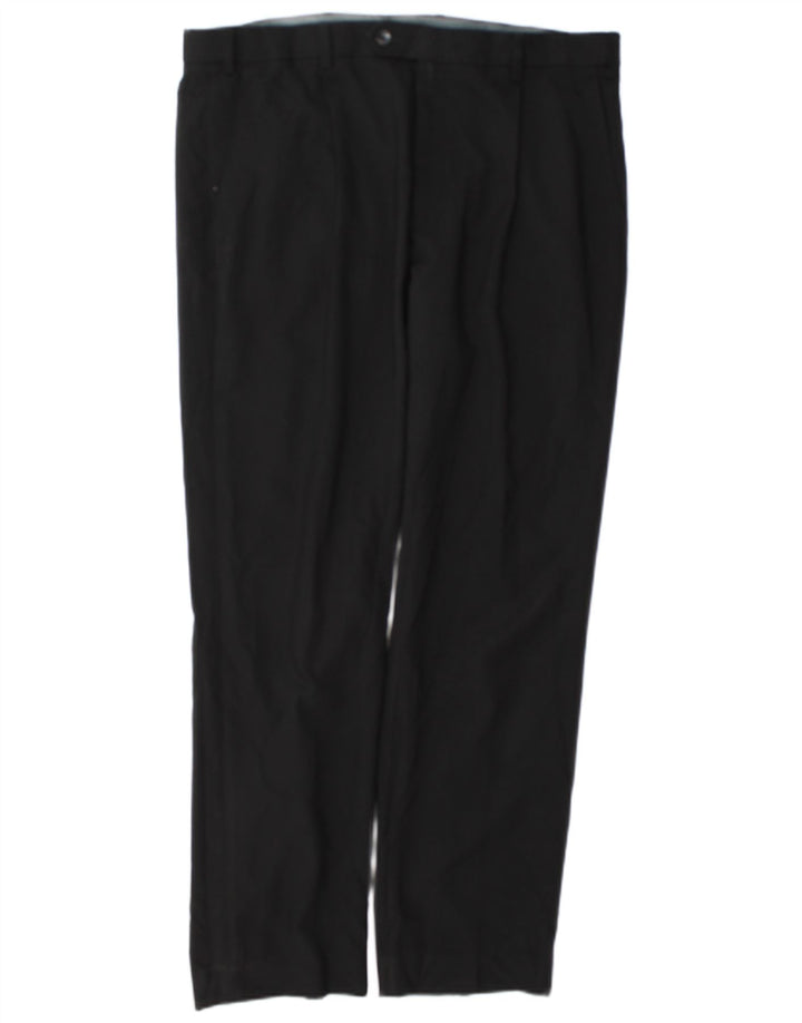 Marks & Spencer Herren-Anzughose, gerade, normal, W36, L31, Schwarz, Polyester