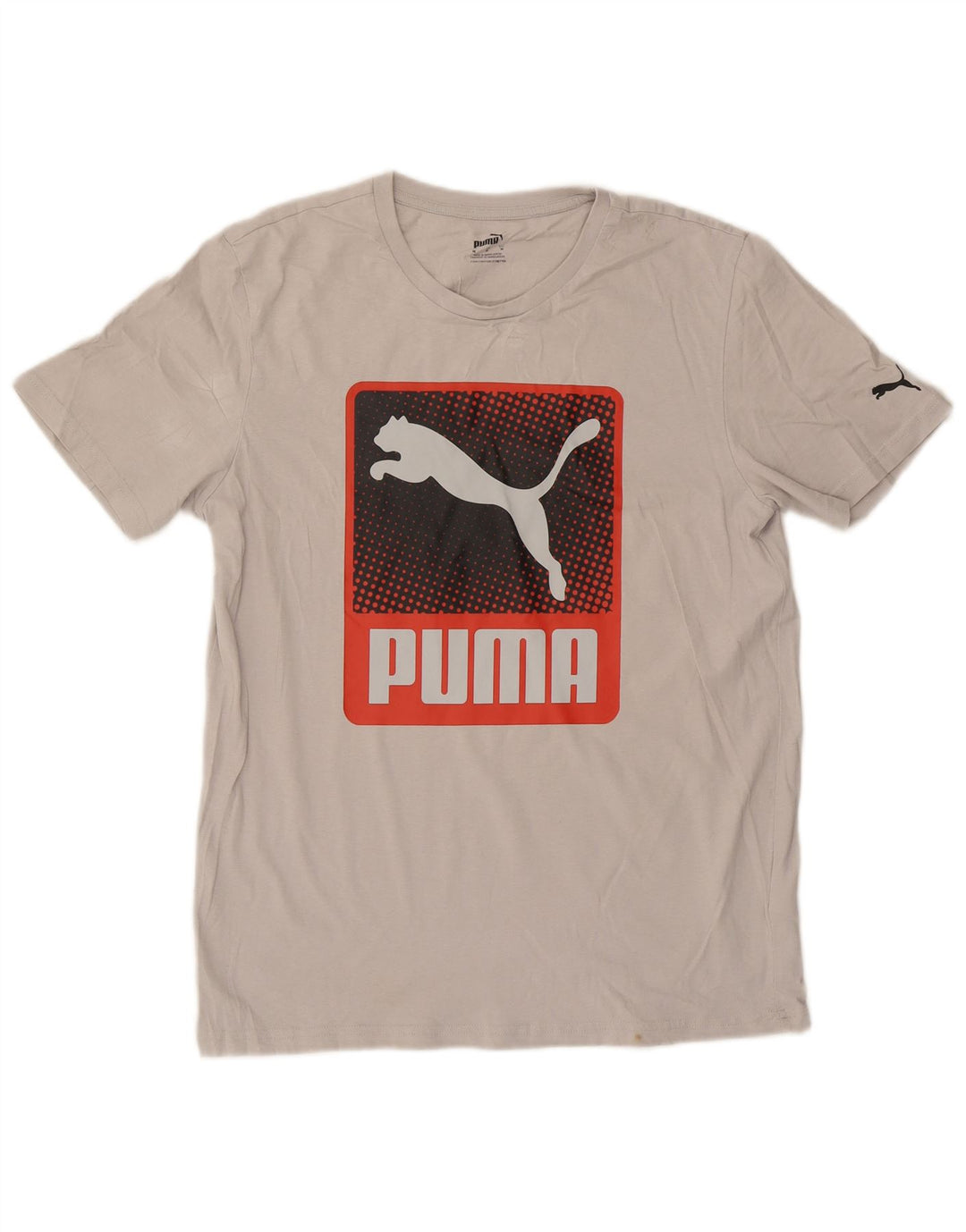 Puma Herren Grafik-T-Shirt-Oberteil aus mittelgrauer Baumwolle