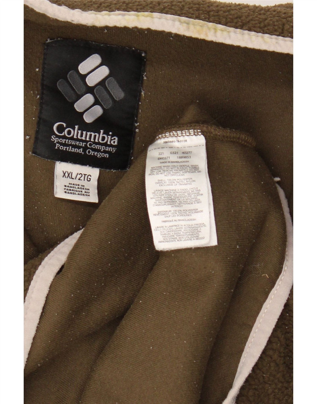Columbia Herren-Fleecepullover mit Knopfkragen, 2XL, Khaki, Polyester