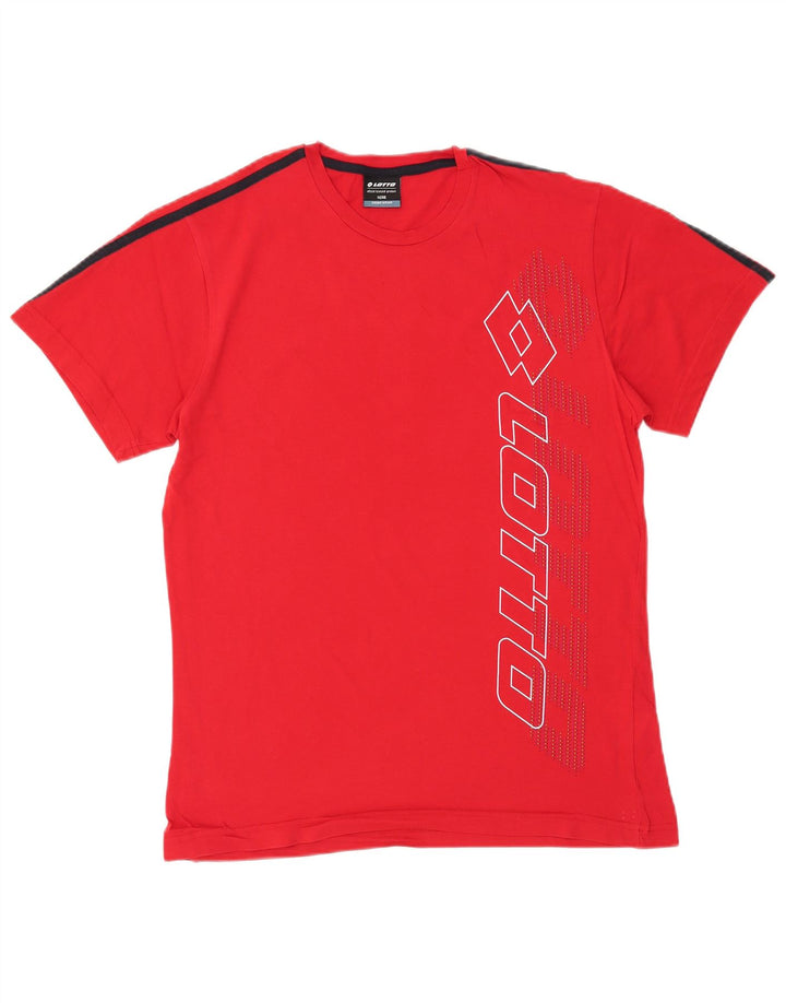 LOTTO Herren Grafik T-Shirt Top IT 48 Mittelrote Baumwolle