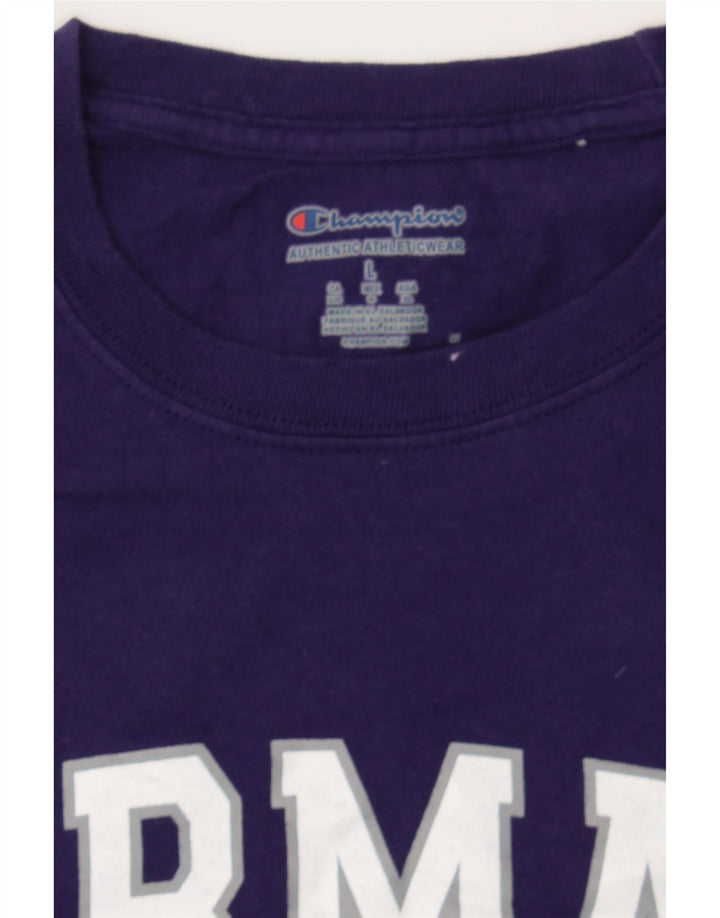 CHAMPION Mens Graphic T-Shirt Top Large Purple Cotton Vintage Champion and Second-Hand Champion from Messina Hembry 