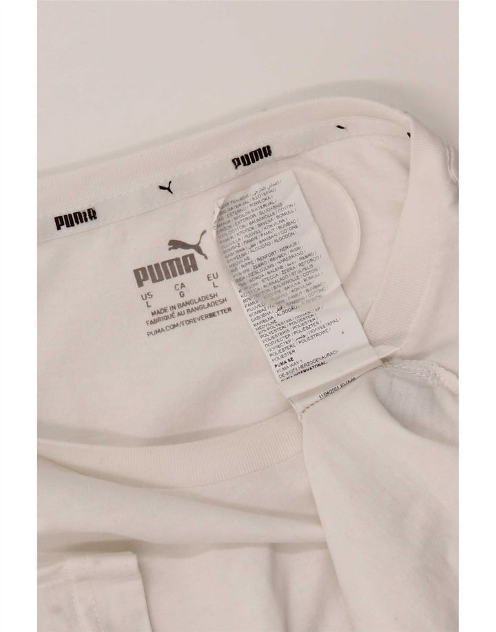 Puma Herren-T-Shirt mit Grafik, groß, aus weißer Baumwolle