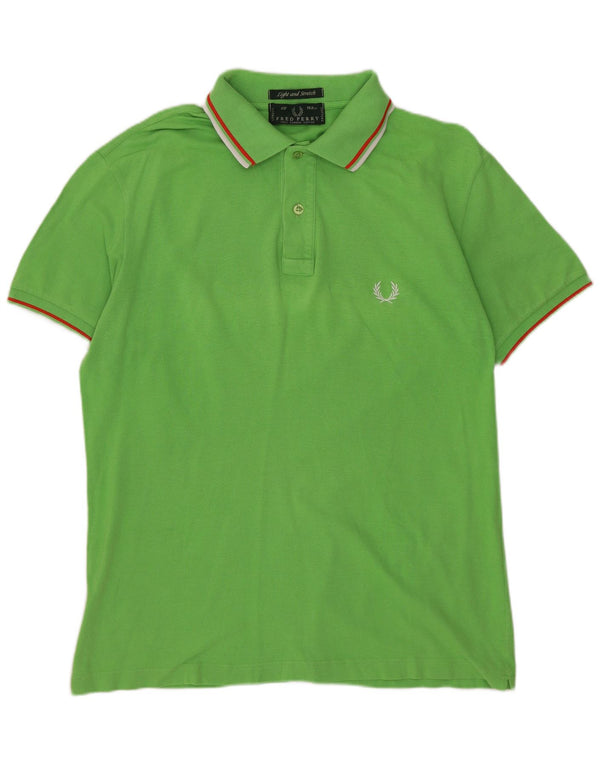 Fred Perry Mens Polo Shirt Medium Green Cotton