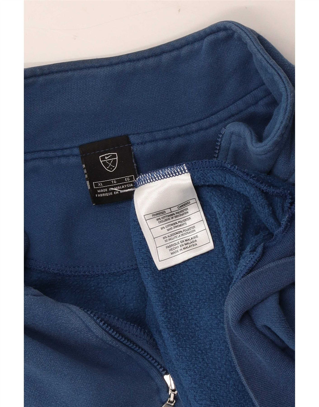 Nike Herren-Sweatshirt mit Reißverschluss, XL, blaue Baumwolle