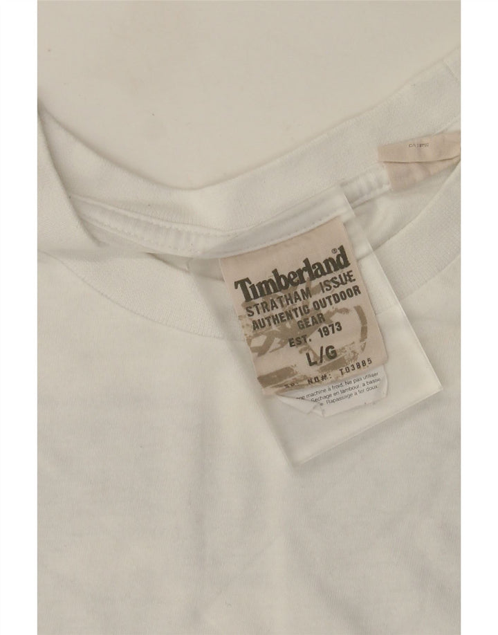 Timberland Herren-T-Shirt mit Grafik, groß, aus weißer Baumwolle