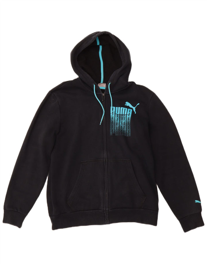 PUMA Herren Graphic Zip Hoodie Pullover Medium Marineblau Baumwolle