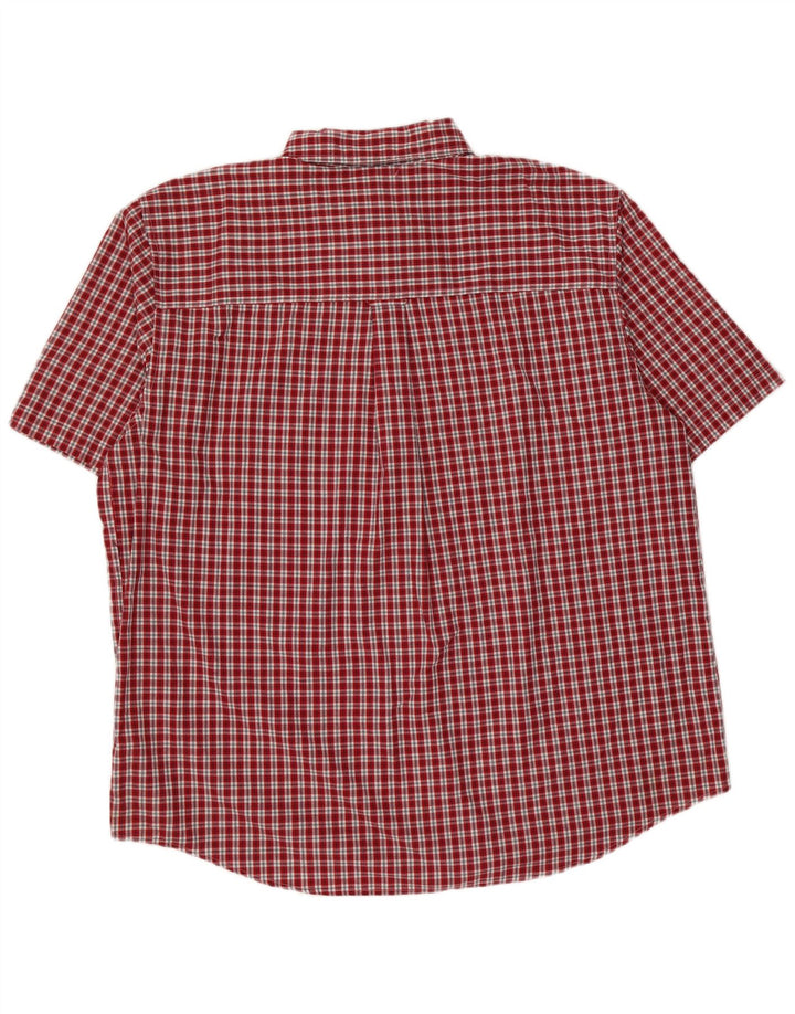 Chaps Herren-Hemd, pflegeleicht, kurzärmelig, 2XL, rot kariert, Baumwolle