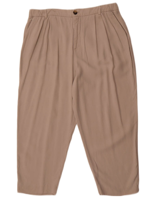 Zara Damen-Hosen mit hohem Bund und festem Bund, XL, W32, L24, Beige