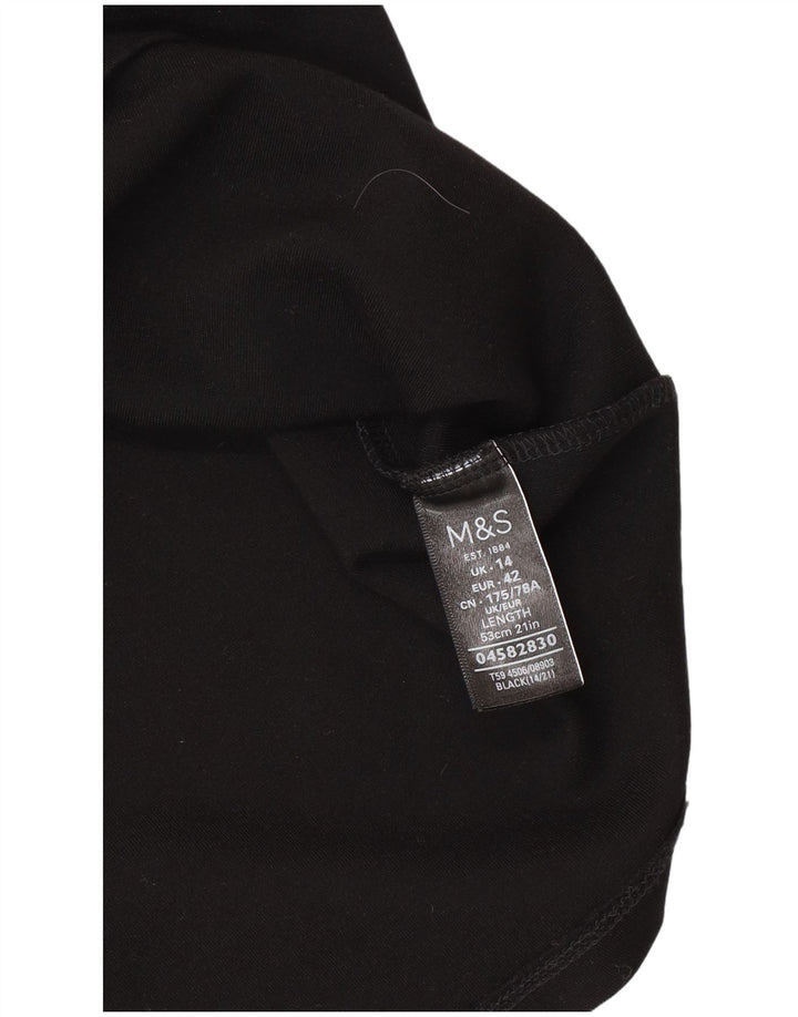 Marks & Spencer Damen Minirock UK 14 Large W30 Schwarze Viskose