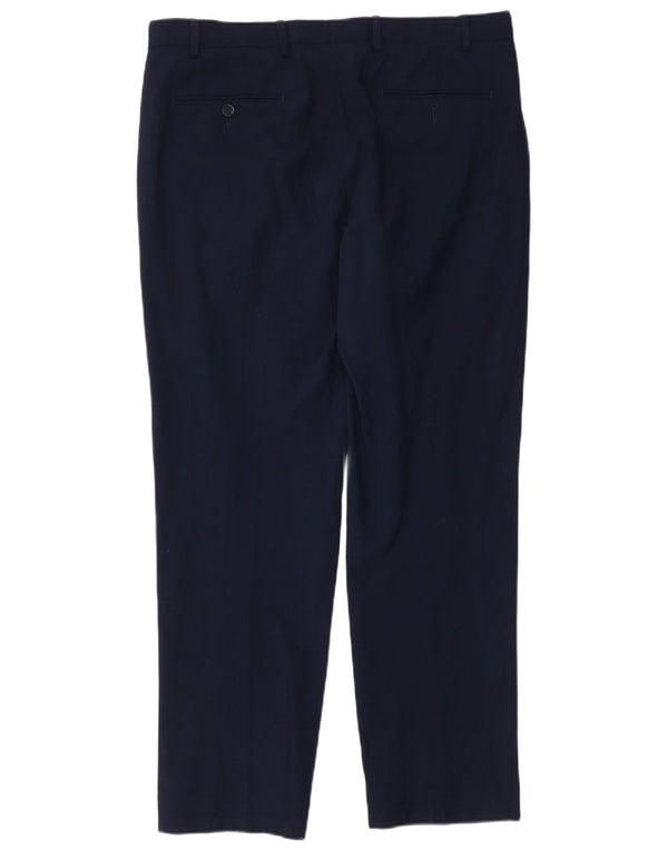 Marks & Spencer Herren-Freizeithose mit normaler Passform, W36, L31, marineblaue Wolle