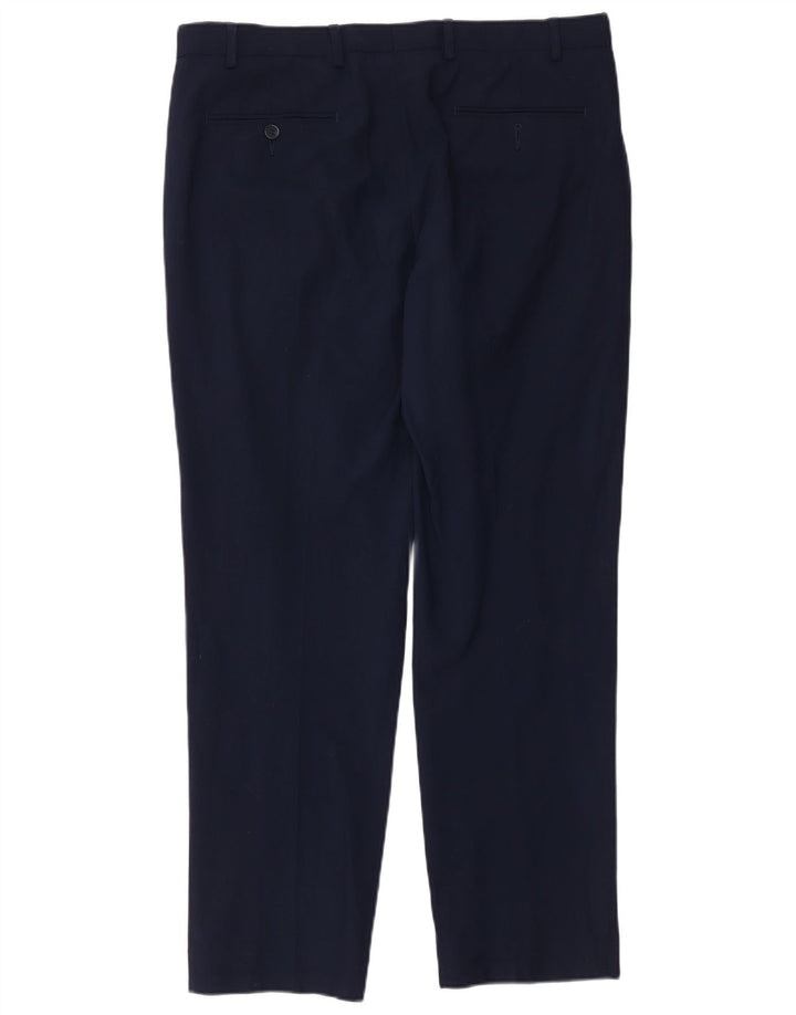 Marks & Spencer Herren-Freizeithose mit normaler Passform, W36, L31, marineblaue Wolle