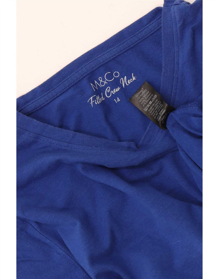 M&Co Damen Top Langarm UK 14 Mittelblau Modal