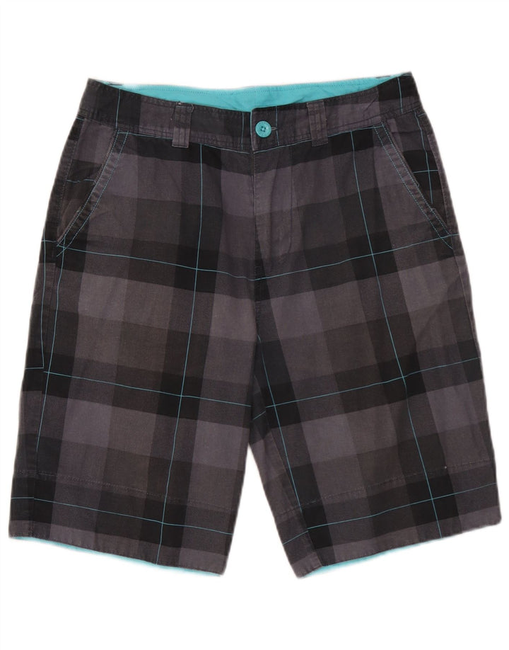 Sneaker Freak Herren Chino-Shorts XS W29 grau karierte Baumwolle