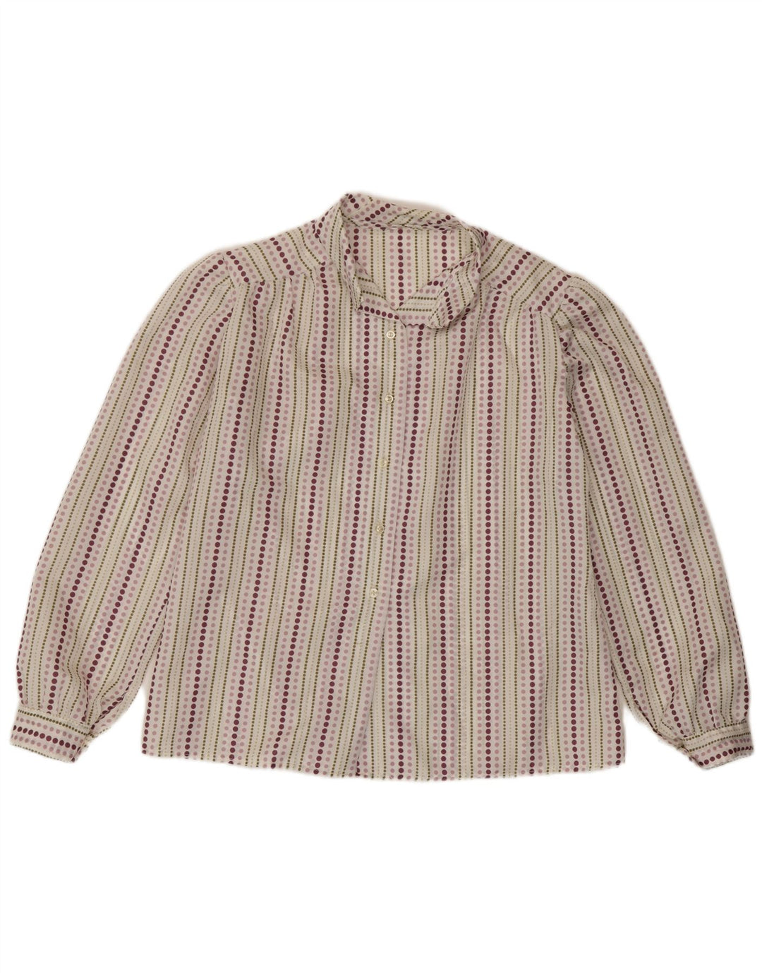 Vintage Damen Shirt UK 14 Medium Mehrfarbig gestreift