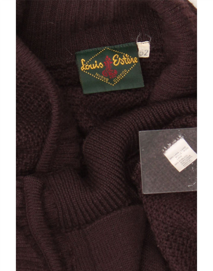 Louis Estere Herren-Strickjacke, zweireihig, IT 52, große kastanienbraune Wolle