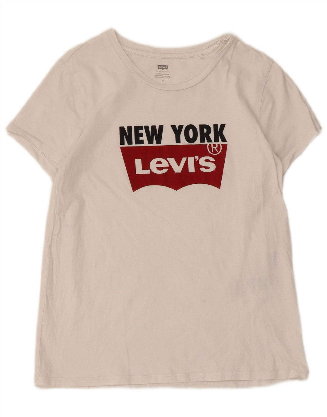 Levi's Damen-T-Shirt mit Grafik, UK 12, mittelweiße Baumwolle