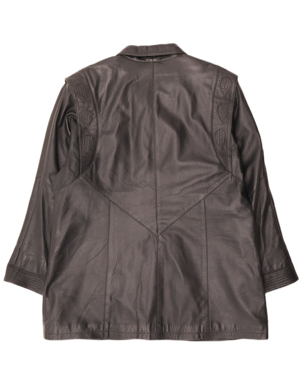 S&A Damen Ledermantel EU 50 3XL Grün