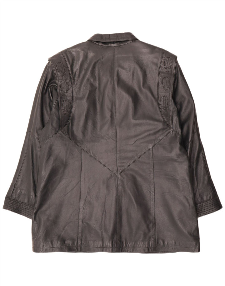 S&A Damen Ledermantel EU 50 3XL Grün
