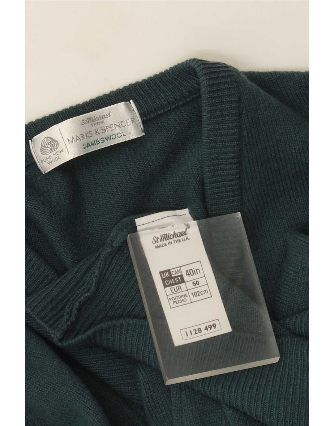 Marks & Spencer Herren St. Michael Pullover mit V-Ausschnitt Mittelgrün