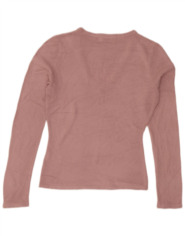 Topshop Damen Top Langarm UK 8 Small Rosa Acryl