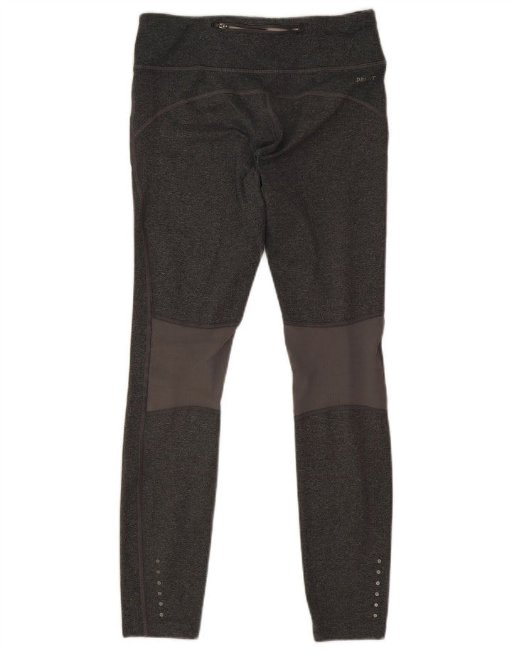 Nike Damen Dri Fit Crop Leggings UK 8 Small Grau Polyester