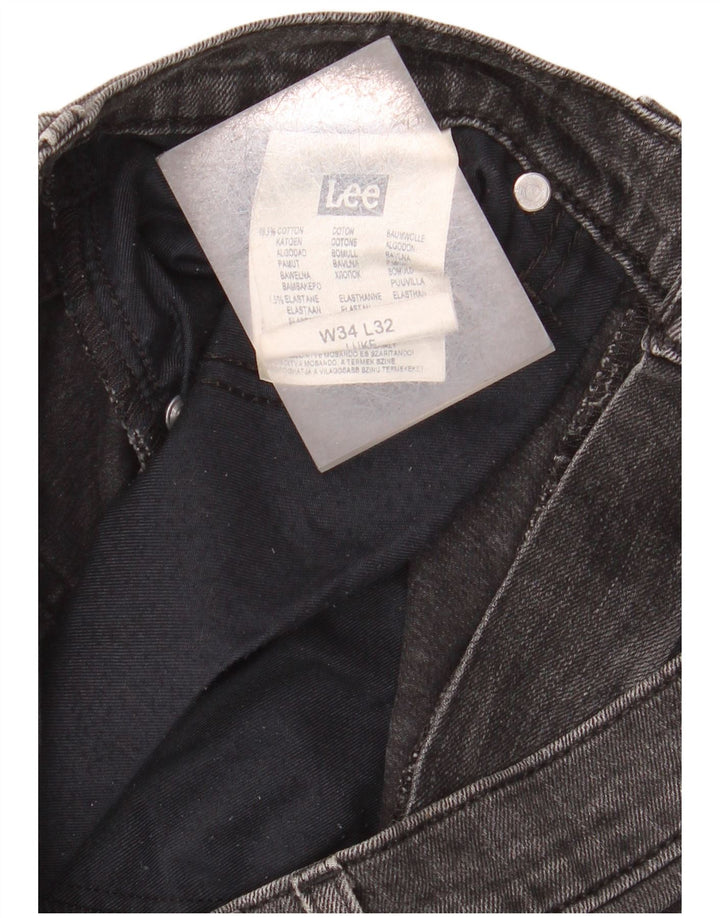 Lee Herren Luke Distressed Slim Jeans W34 L32 Schwarze Baumwolle