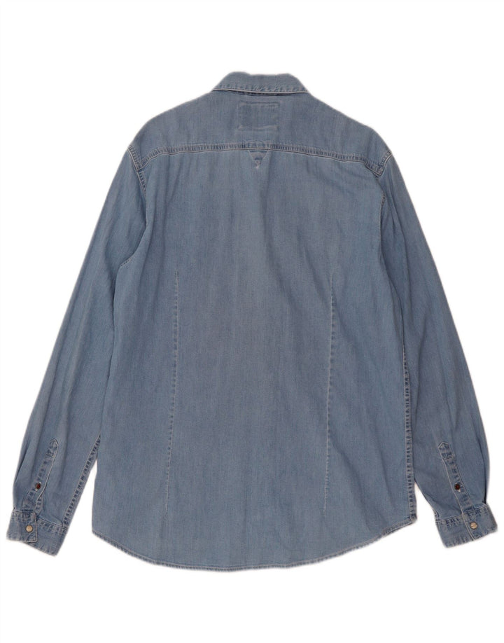 Guess Slim Fit Jeanshemd für Herren aus mittelblauer Baumwolle