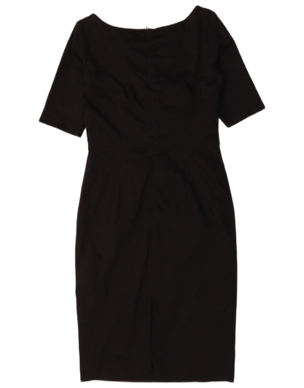 Oasis Damen Etuikleid UK 12 Mittelschwarze Baumwolle