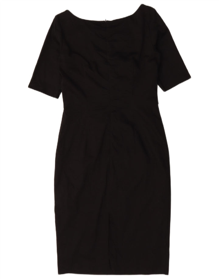 Oasis Damen Etuikleid UK 12 Mittelschwarze Baumwolle