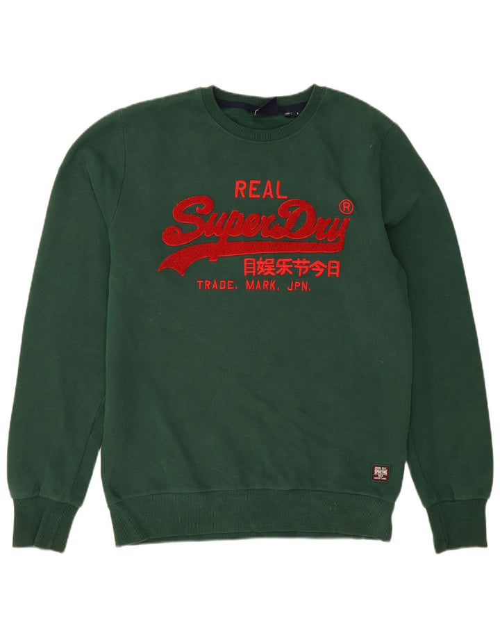 Superdry Herren Grafik-Sweatshirt-Pullover, große grüne Baumwolle