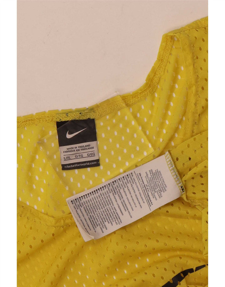 Nike Herren Grafik-Weste-Oberteil, groß, gelbes Polyester