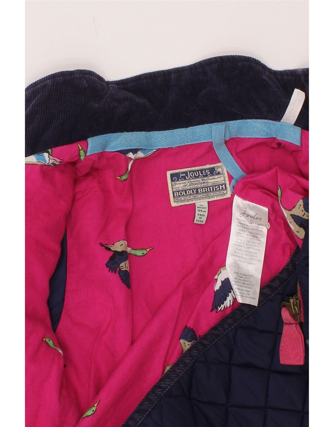 Joules Steppjacke für Mädchen, 3–4 Jahre, Marineblau, Polyester