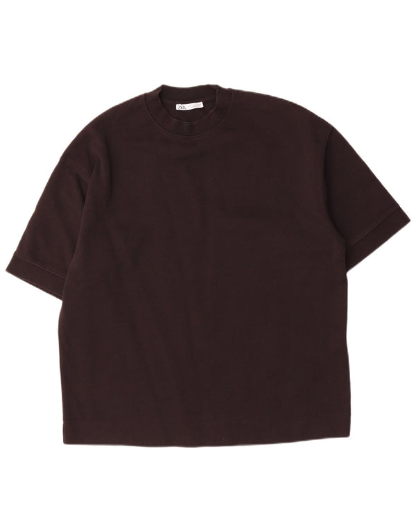 Zara Herren T-Shirt Top Small Schwarz Baumwolle
