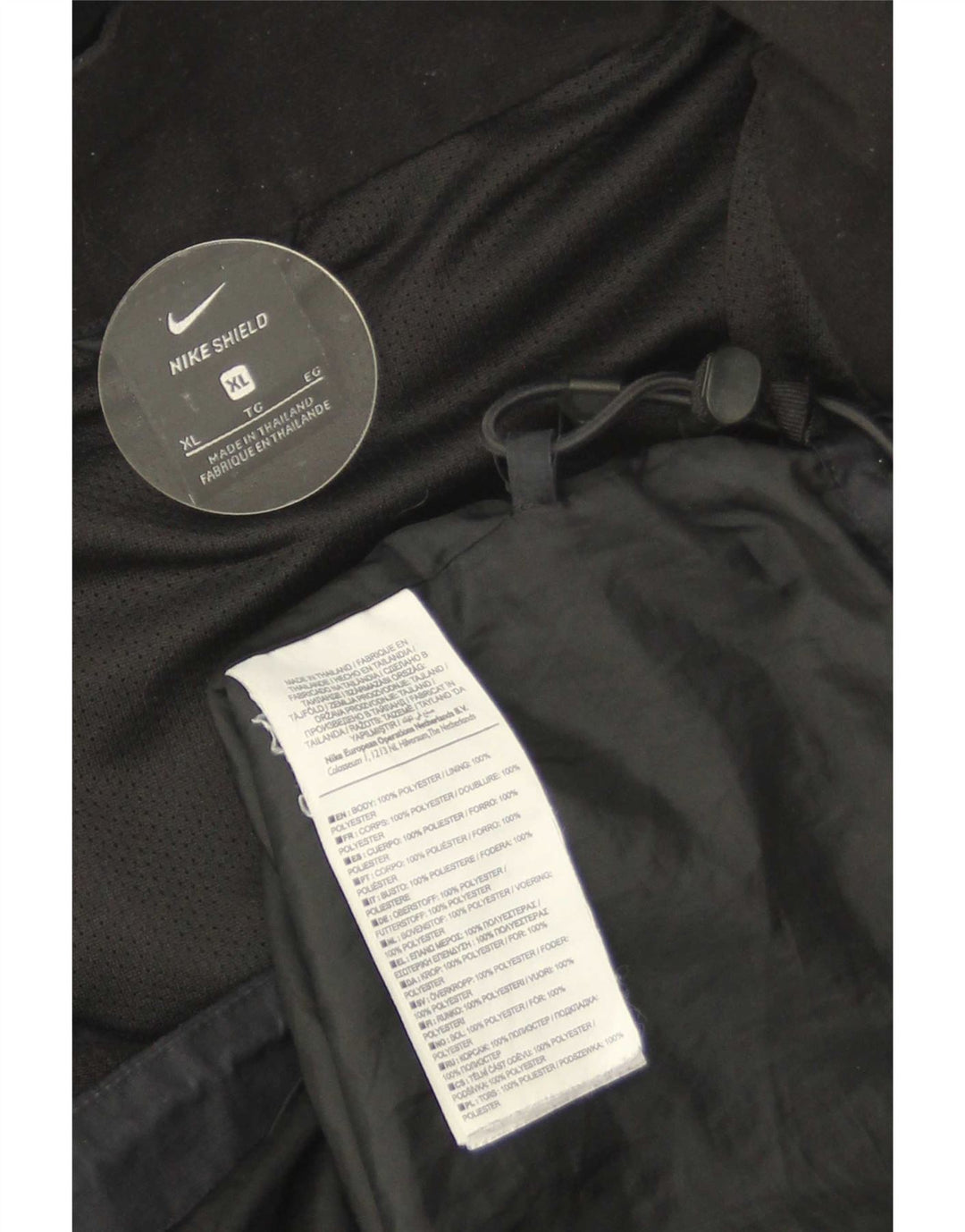 Nike Herren-Regenjacke mit Kapuze, UK 42, XL, Schwarz, Polyester