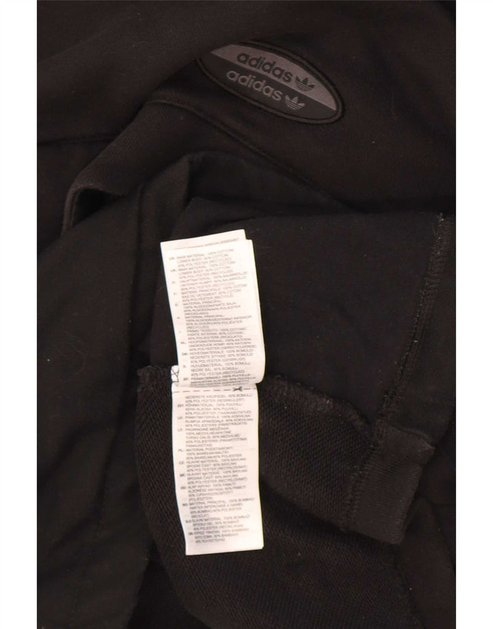 Adidas Herren-Sweatshirt mit Knopfkragen, mittelschwarz, Baumwolle