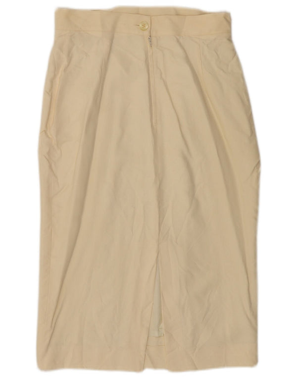 Byblos Damen Midirock mit hoher Taille IT 44 Medium W28 Beige Viskose