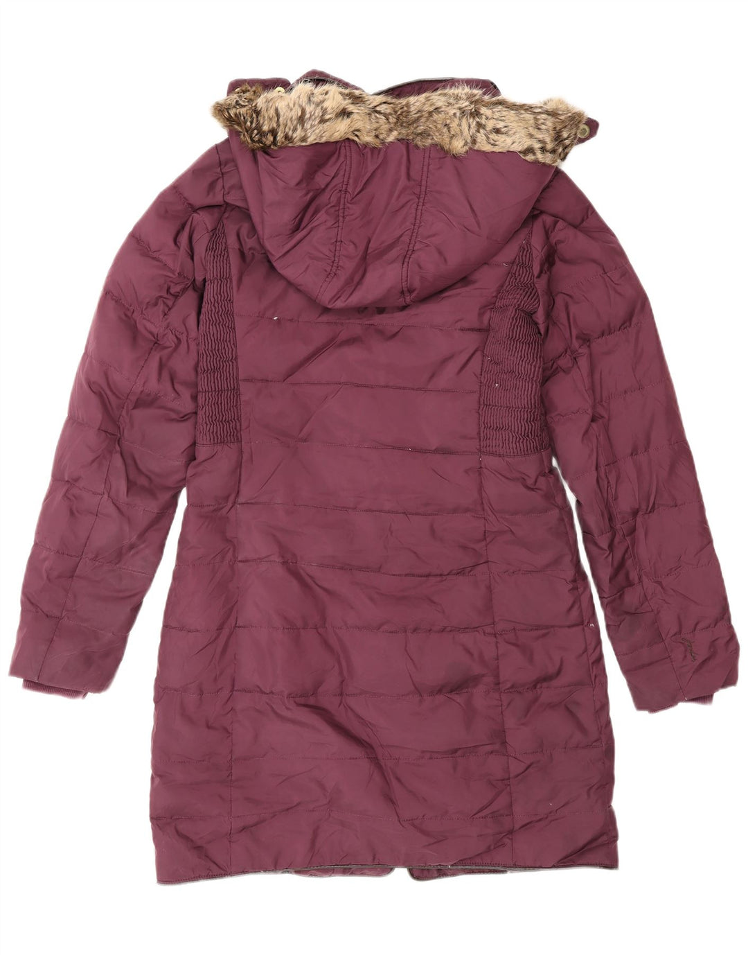 Joules Wattierter Damenmantel mit Kapuze, UK 8, Klein, Burgunderrot, Polyester