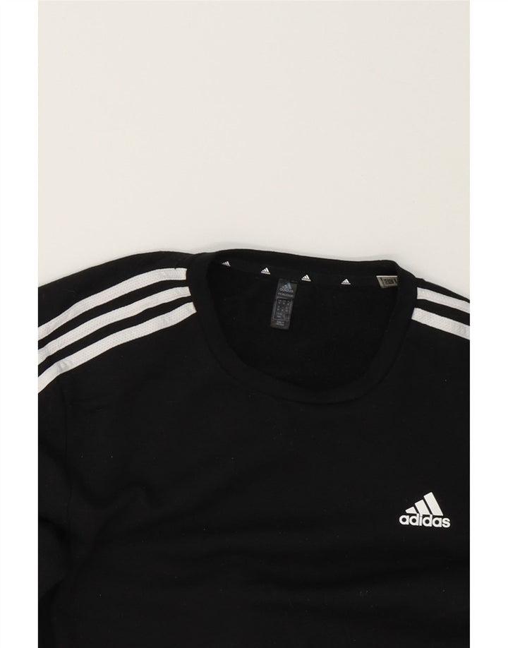 ADIDAS Womens Sweatshirt Jumper UK 14 Medium Black Polyester Vintage Adidas and Second-Hand Adidas from Messina Hembry 