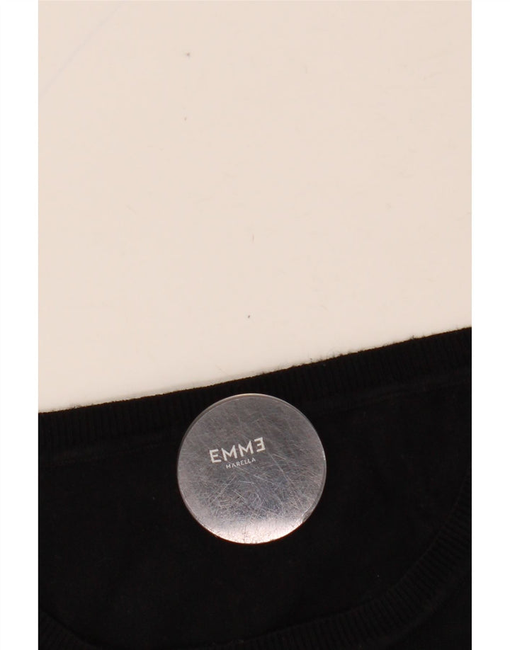 MARELLA Damen Pullover mit kurzen Ärmeln und U-Boot-Ausschnitt, Gr. 8, Schwarz