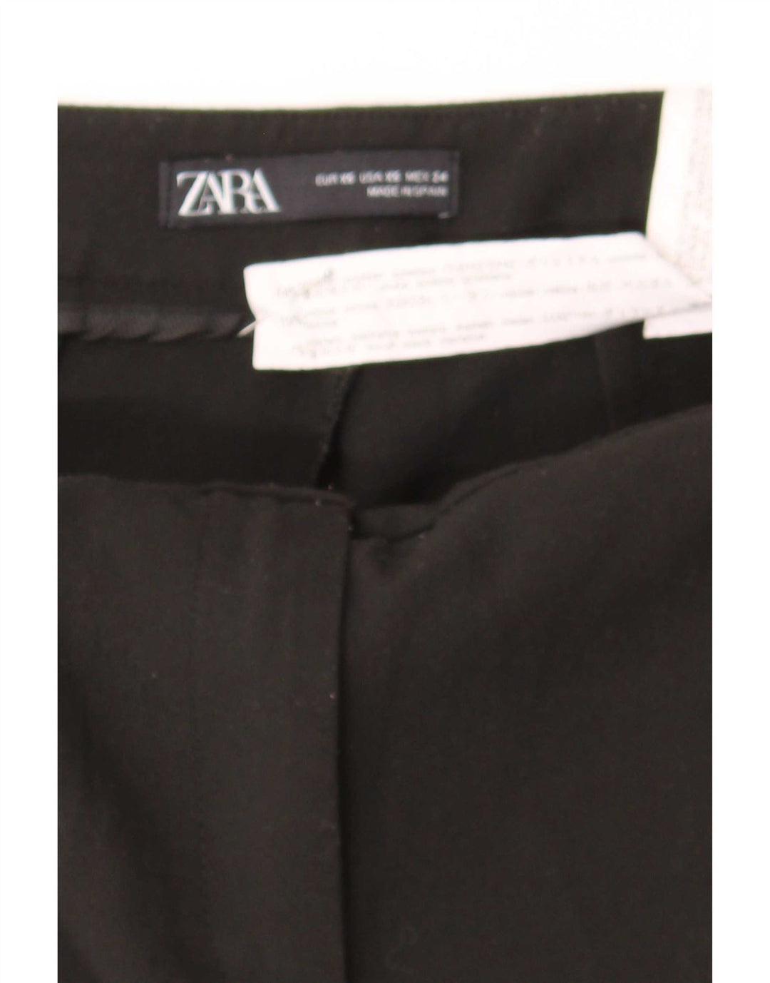 Zara Damen Slim Freizeithose XS 24 L23 Schwarz Polyester