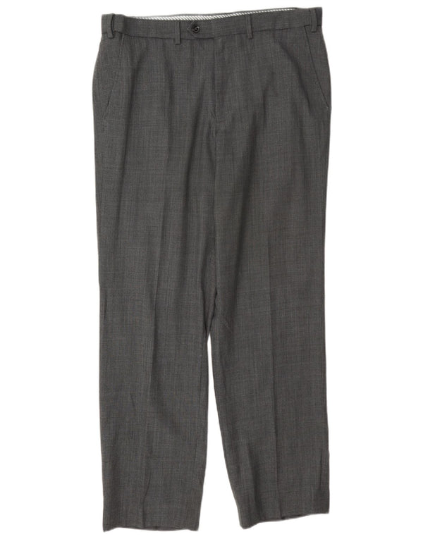 Gerade Herren-Anzughose von Marks & Spencer, W34, L31, grau, Polyester