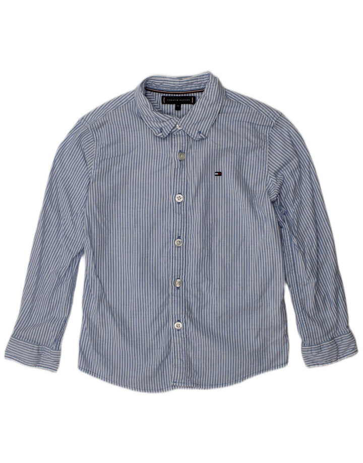 TOMMY HILFIGER Boys Shirt 4-5 Years Blue Striped Cotton