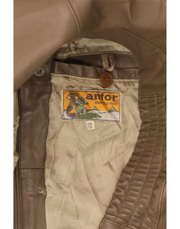 Anfor Herren Lederjacke IT 58 2XL Braun