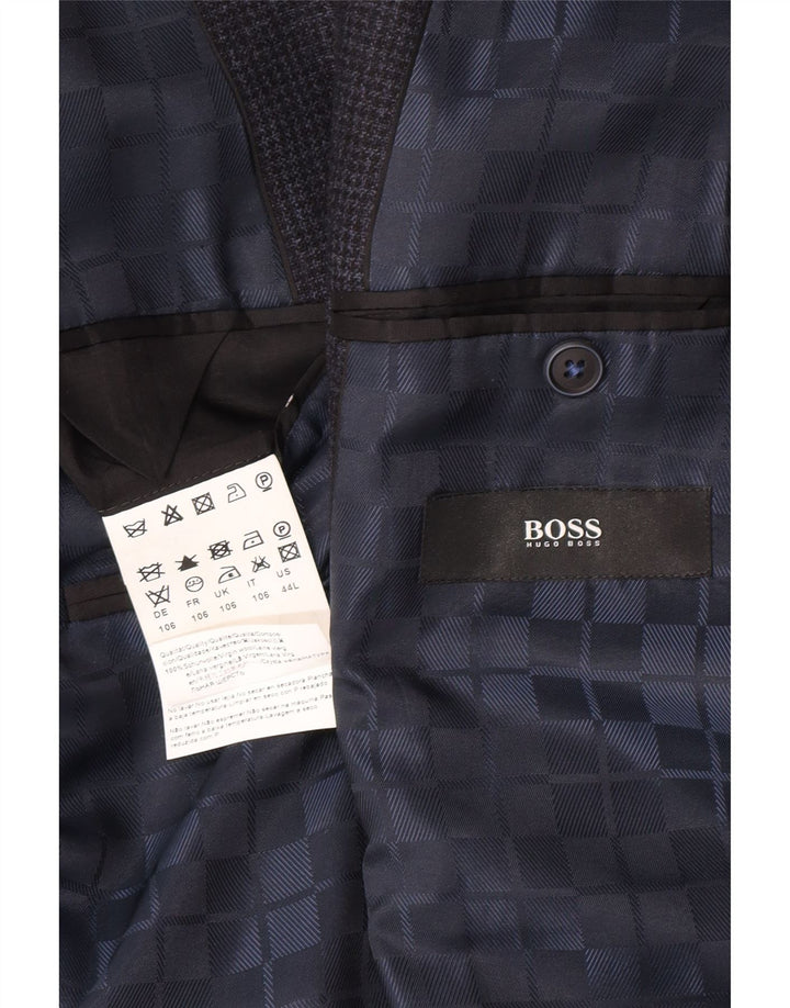 Hugo Boss Herren-Blazer mit 2 Knöpfen, UK 42, XL, Marineblau mit Hahnentrittmuster