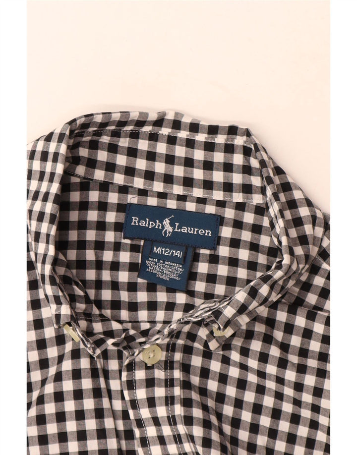Ralph Lauren Jungen-Hemd mit Grafik, 12–13 Jahre, mittelschwarz, Gingham-Baumwolle