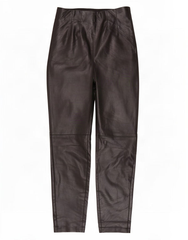 Zara Skinny Lederhose für Damen, Größe S, W26, L27, Schwarz, Polyester