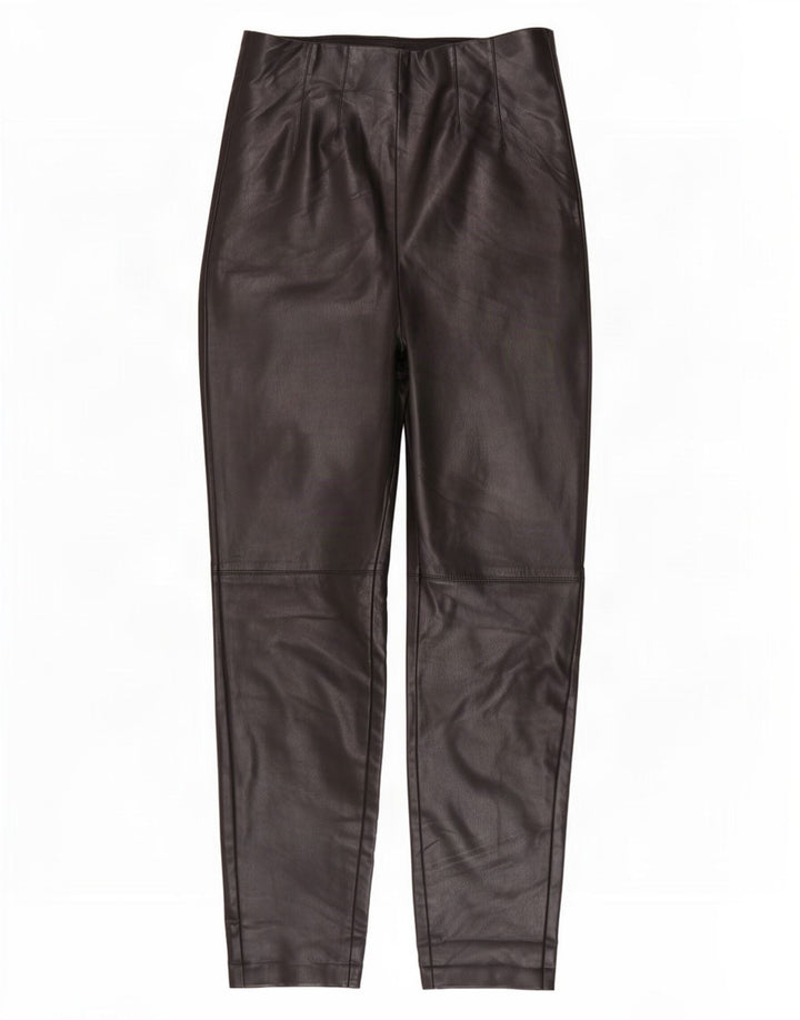 Zara Skinny Lederhose für Damen, Größe S, W26, L27, Schwarz, Polyester