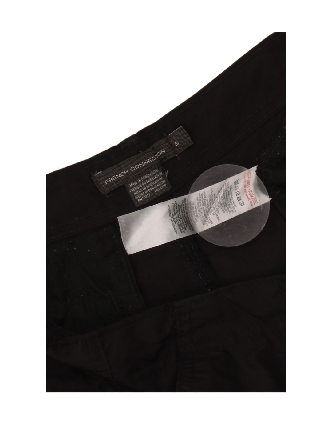 French Connection Herren-Cargoshorts, Größe S, W32, schwarzes Nylon